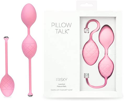 pillow talk frisky pleasure kegel balls premium silicone material with swarovski