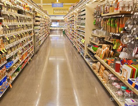 Apples and dried fruit will last longer if you store them in some foods spoil more quickly than others, but with the right storage techniques, these grocery items can have a surprisingly long shelf life. Grocery Store Aisle Photograph by David Buffington