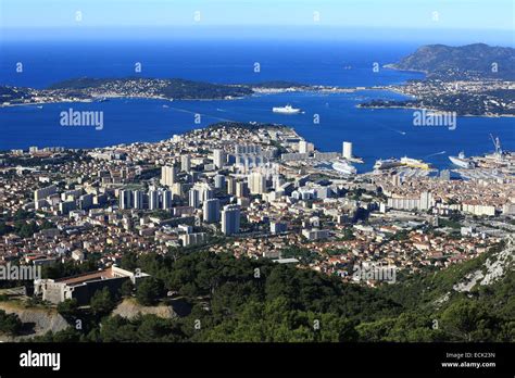 France Var Toulon Harbor From Mount Faron The Peninsula Of Saint