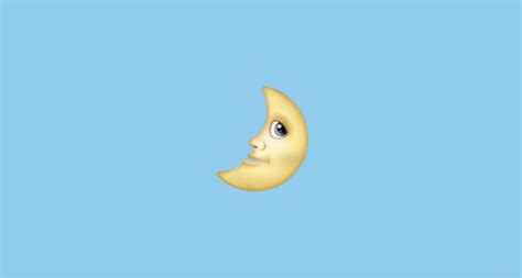 🌛 First Quarter Moon Face Emoji On Whatsapp 222879