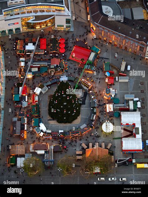 Aerial View Christmas Market Reinoldikirche Church Hansaplatz