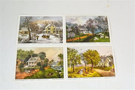 Currier And Ives Lithographs Currier And Ives Seasons Prints Etsy