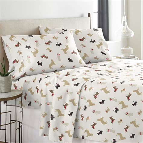 Pointehaven Solid Or Print Cotton Heavyweight Flannel Bed Sheet Set