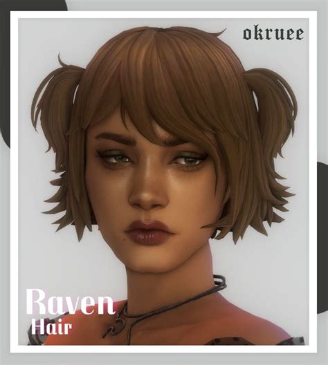 Raven Hair Okruee On Patreon Sims Hair Sims 4 Sims