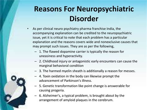 Ppt Few List Of Neuropsychiatric Disorders Powerpoint Presentation Free Download Id