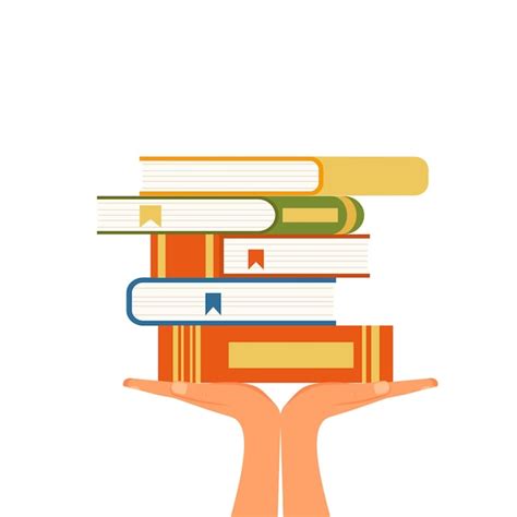 Premium Vector Big Human Hand Holds Stack Of Three Books Concept Of