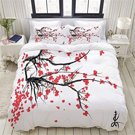 Kvmv Parure De Lit Avec Housse De Couette En Microfibresakura Blossom