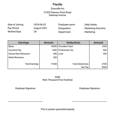 Excel Pay Slip Template Singapore Payslip Template In