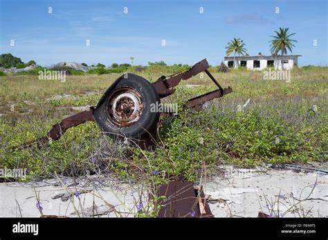 Abandoned Buildings And Machinery On Kanton Island Kiribati From The