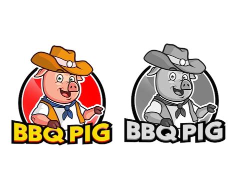 Premium Vector Barbecue Pig Cartoon Mascot