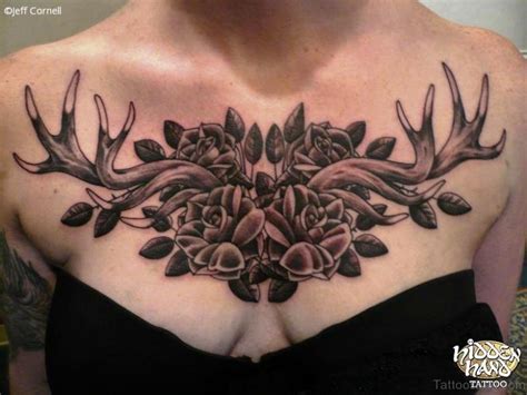14 Amazing Antler Tattoos On Chest Tattoo Designs