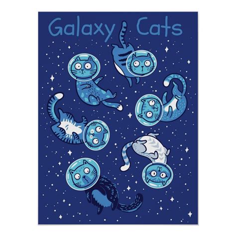Galaxy Cats Poster Zazzle