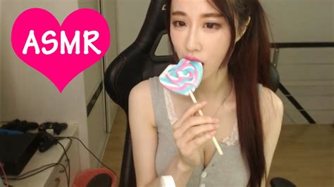 Chinese ASMR Licking A Lollipop Ear Massage Heartbeating YouTube
