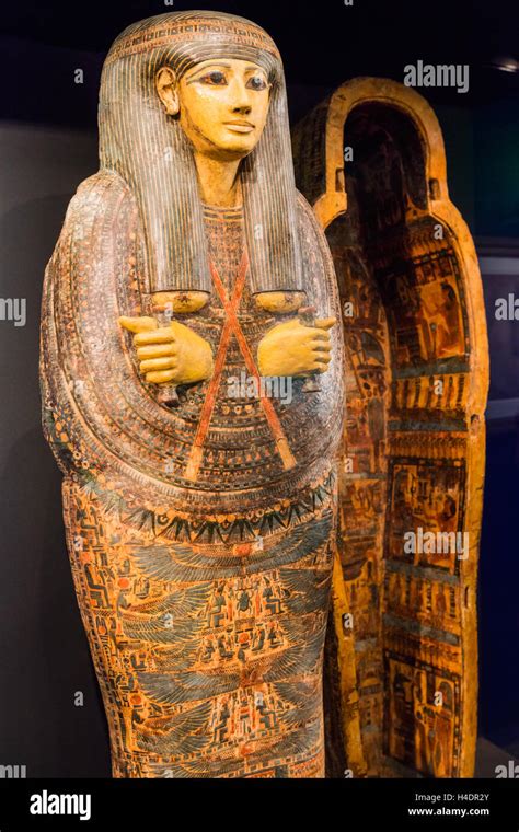 Egyptian sarcophagus, Mougins Museum of Classical Art (MACM Stock Photo