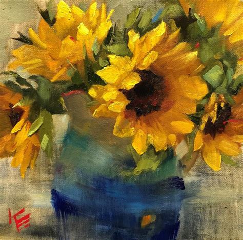 Daily Paintworks Original Fine Art Krista Eaton Sunflower