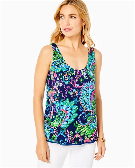 Nwt Lilly Pulitzer Florin Scoop Neck Tank Top Pink Shandy Invest A