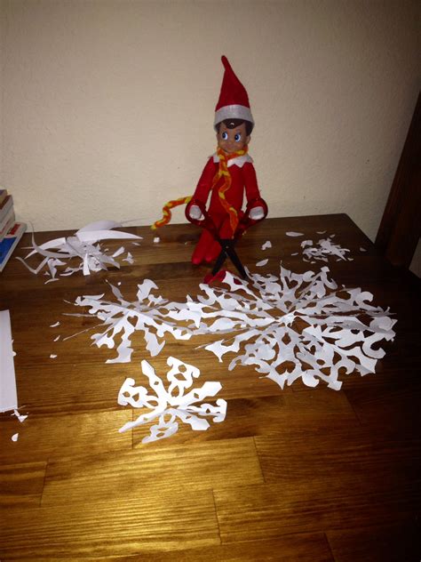 Elf On The Shelf Has Snowflake Making Skills Elf On The Shelf Elf