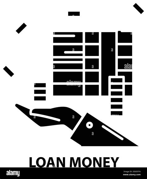 Loan Money Icon Black Vector Sign With Editable Strokes Concept