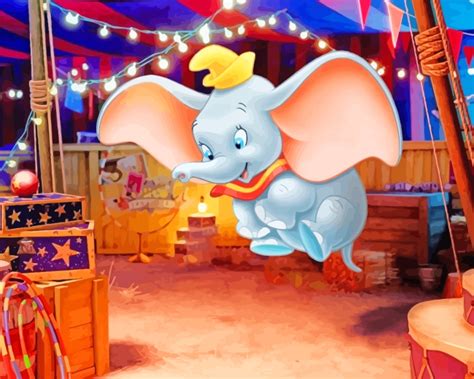 Disney Dumbo Circus Paint By Numbers Pbn Canvas