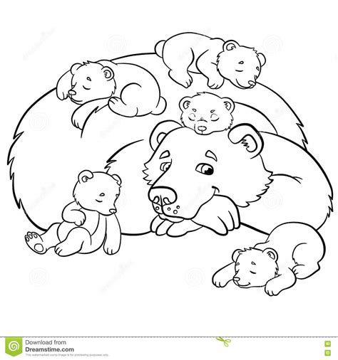 Coloring Pages Wild Animals Kind Bear Stock Vector