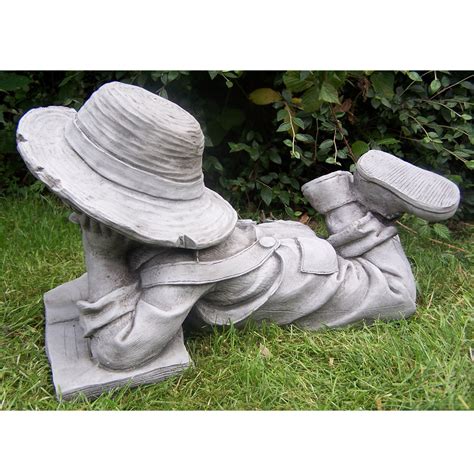 Boy And Girl With Book Hand Cast Stone Garden Ornament