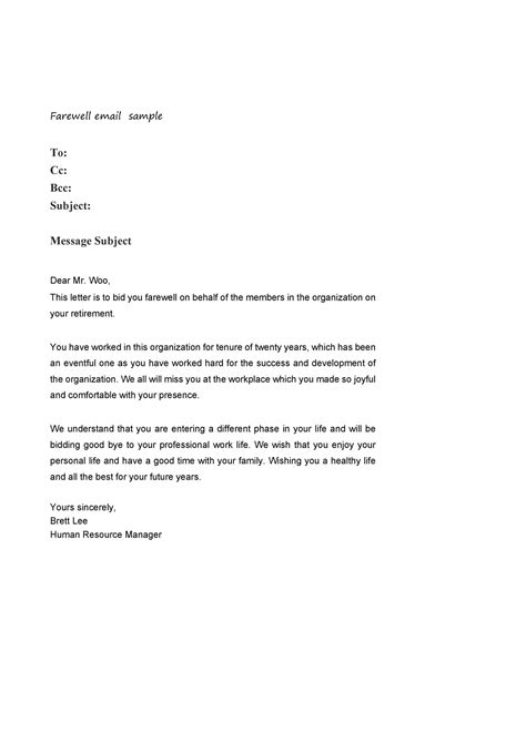 40+ Farewell Email Templates to Coworkers - Template Lab