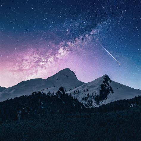 Landscape Outdoor Mountains Galaxy
