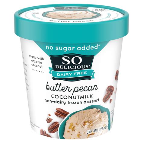 You don't need sugar to make amazing treats. So Delicious Dairy Free No Sugar Added Butter Pecan Coconutmilk Frozen Dessert, 1 Pint - Walmart ...