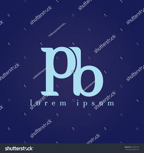 Lowercase P And B Vector Logo Pb Initial Design Royalty Free Stock