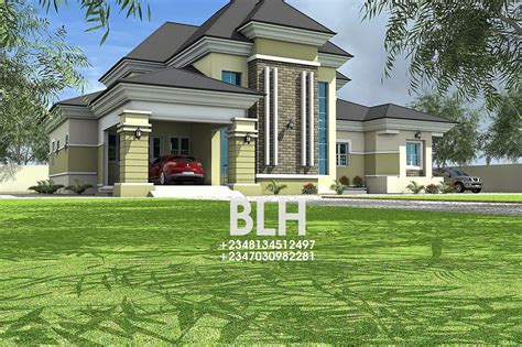 Five bedroom plans with 3 bathrooms, 5 bedroom 4 bathroom house plans in this collection. Architectural Designs by Blacklakehouse: 5 bedroom Bungalow with penthouse