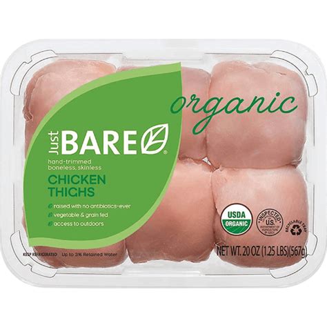 Just Bare Raising Goodness Chicken Organic Thighs Boneless Skinless