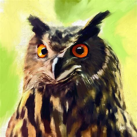 Horned Owl Painting Owl Art Bird Print Etsy Nursery Art Barn Owl