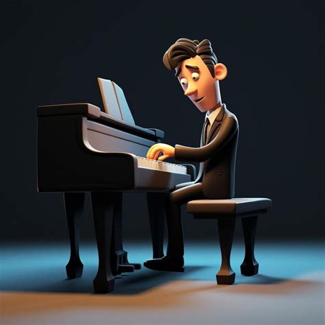 Premium Ai Image Cartoon Piano 3d