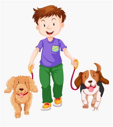Pet Walking Dog Boy Cartoon Free Download Image Clipart Cartoon Boy