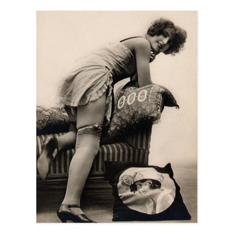 Risque French Flapper Girl Photo Postcard Zazzle Com