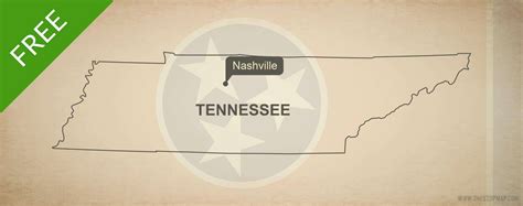 Free Vector Map Of Tennessee Outline One Stop Map