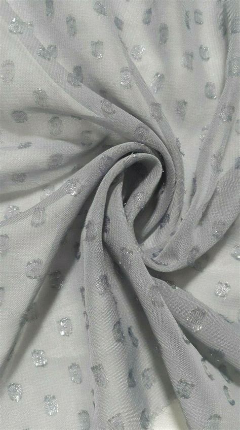 Grey Chiffon Fabric Shiny Bumpy Sold By The Metre Etsy