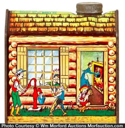 I found this inside a kitchen cupboard in an 1860's house that is no longer standing. Antique Advertising | Log Cabin Maple Syrup Tin • Antique ...