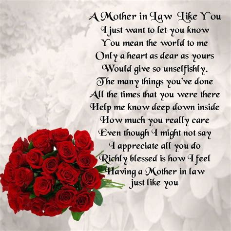 personalised coaster mother in law poem red roses design free t box mother poems