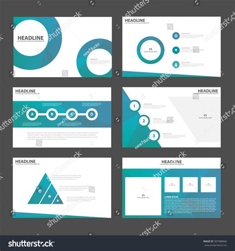 Blue Circle Polygon Infographic Elements Presentation Stock Vector