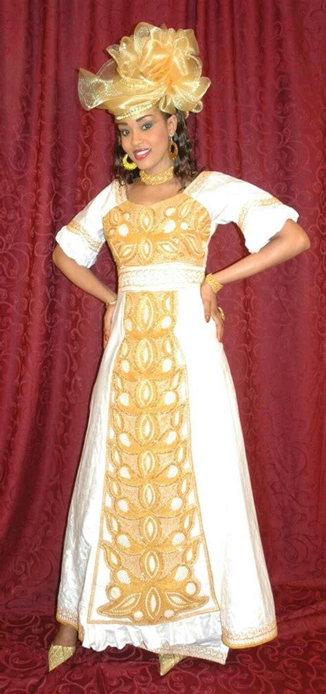 White African Womens Maxi Dress Clothing With Gold Embroidery African Fashion African Attire