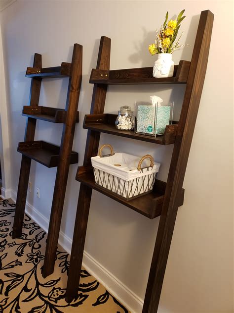Rustic Style Bathroom Laader Shelves Bathroom Ladder Shelf Shelves