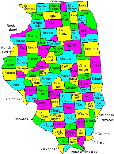 Illinois Map with County Lines | Click On Image For Larger View ...