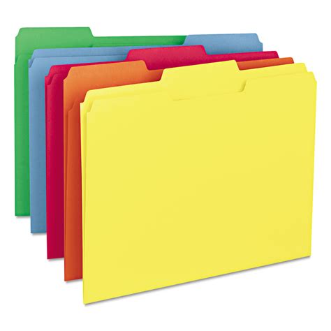 Colored File Folders 13 Cut Tabs Letter Size Assorted 100box