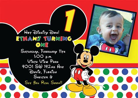 Free Mickey Mouse 1st Birthday Invitations Ideas Free Invitation