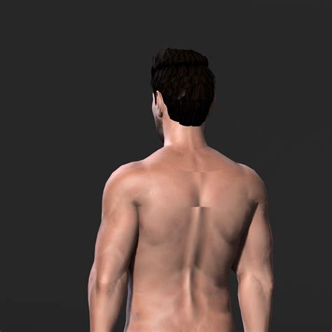 Personagem De Jogo D Muscular Naked Man Rigged Animado Modelo D Low