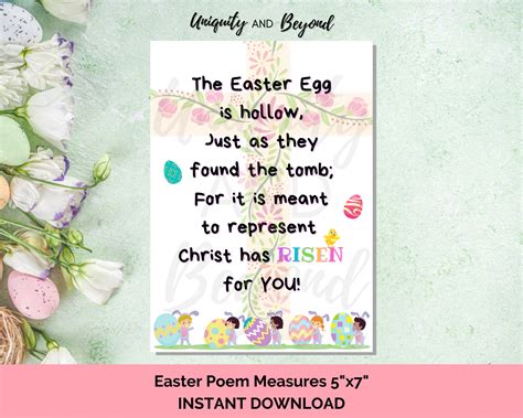 Printable Easter Poem Easter Poem Easter Poem For Kids Etsy