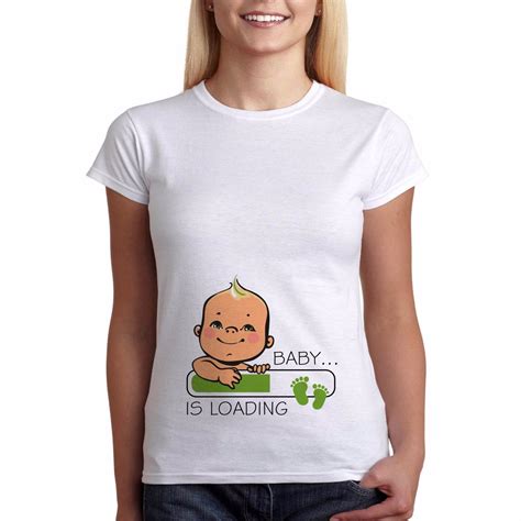Womens Funny Pregnancy Maternity T Shirt Baby Is Loading Perfect T