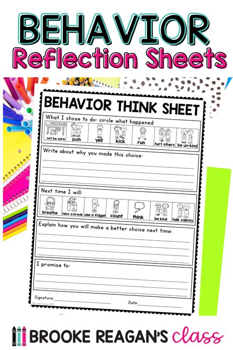Behavior Reflection Think Sheets In 2023 Behavior Reflection
