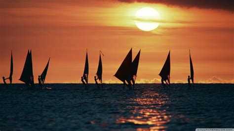 Wallpaper Sunlight Boat Sailing Ship Sunset Sea Bay Sky